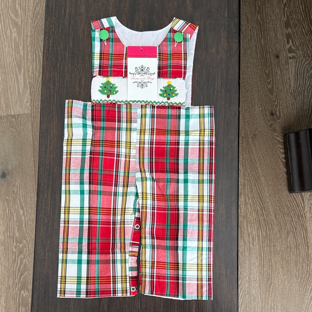 Festive Plaid Smocked Jon Jon